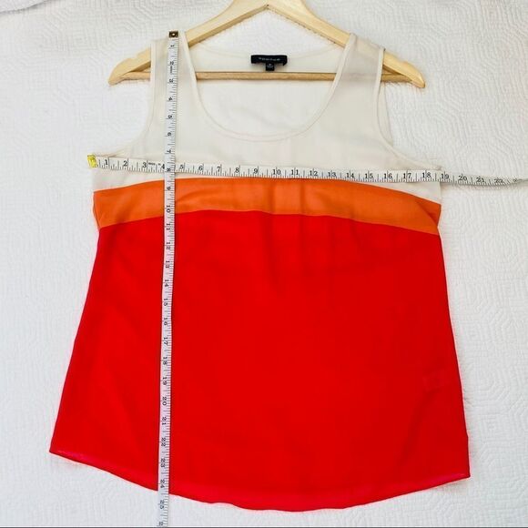 Spense semi-sheer white red and orange color-block tank medium - Picture 4 of 6
